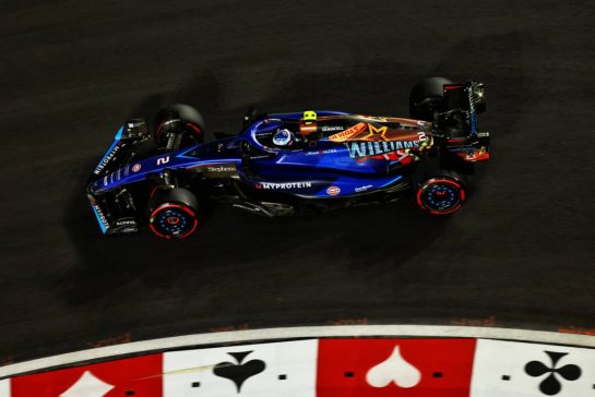 Logan Sargeant (USA) Williams Racing FW45.
16.11.2023. Formula 1 World Championship, Rd 22, Las Vegas Grand Prix, Las Vegas, Nevada, USA, Practice Day.
- www.xpbimages.com, EMail: requests@xpbimages.com © Copyright: Batchelor / XPB Images