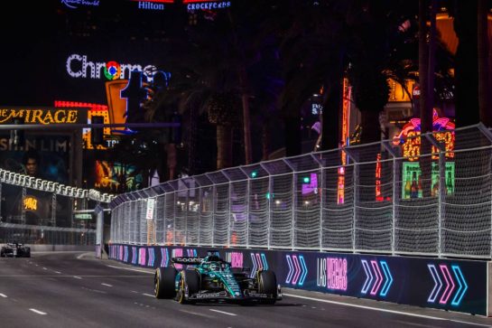 Lance Stroll (CDN) Aston Martin F1 Team AMR23.
16.11.2023. Formula 1 World Championship, Rd 22, Las Vegas Grand Prix, Las Vegas, Nevada, USA, Practice Day.
- www.xpbimages.com, EMail: requests@xpbimages.com © Copyright: Bearne / XPB Images