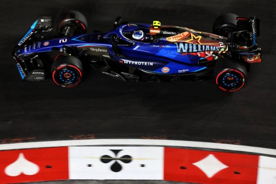 Logan Sargeant (USA) Williams Racing FW45.
17.11.2023. Formula 1 World Championship, Rd 22, Las Vegas Grand Prix, Las Vegas, Nevada, USA, Qualifying Day.
- www.xpbimages.com, EMail: requests@xpbimages.com © Copyright: Bearne / XPB Images