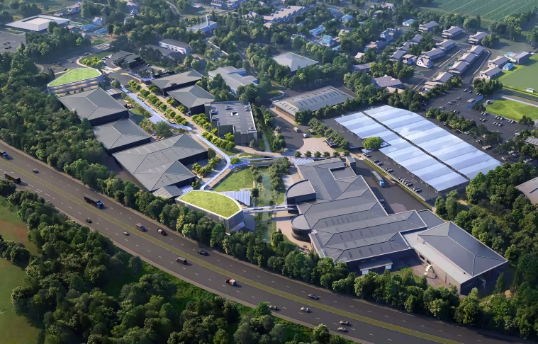 Mercedes modelling of plans to expand and revamp its main technology campus at Brackley. &copy; Mercedes