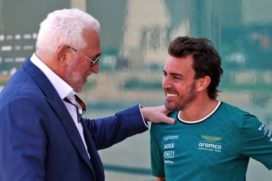 (L to R): Lawrence Stroll (CDN) Aston Martin F1 Team Investor with Fernando Alonso (ESP) Aston Martin F1 Team.
29.02.2024. Formula 1 World Championship, Rd 1, Bahrain Grand Prix, Sakhir, Bahrain, Practice Day
- www.xpbimages.com, EMail: requests@xpbimages.com © Copyright: Staley / XPB Images