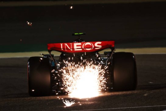 Lewis Hamilton (GBR) Mercedes AMG F1 W15 sends sparks flying.
29.02.2024. Formula 1 World Championship, Rd 1, Bahrain Grand Prix, Sakhir, Bahrain, Practice Day
- www.xpbimages.com, EMail: requests@xpbimages.com © Copyright: Coates / XPB Images