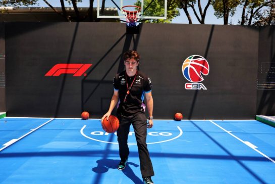 Jack Doohan (AUS) Alpine F1 Team Reserve Driver plays basketball in the paddock.
18.04.2024. Formula 1 World Championship, Rd 5, Chinese Grand Prix, Shanghai, China, Preparation Day.
- www.xpbimages.com, EMail: requests@xpbimages.com &copy; Copyright: Bearne / XPB Images