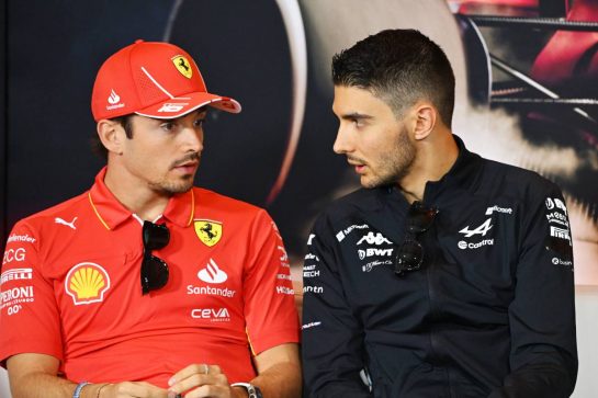 (L to R): Charles Leclerc (MON) Ferrari and Esteban Ocon (FRA) Alpine F1 Team in the FIA Press Conference.
18.04.2024. Formula 1 World Championship, Rd 5, Chinese Grand Prix, Shanghai, China, Preparation Day.
- www.xpbimages.com, EMail: requests@xpbimages.com &copy; Copyright: XPB Images