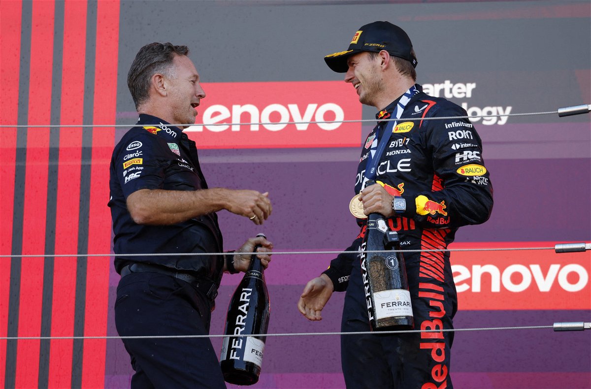 Red Bull boss Christian Horner and driver Max Verstappen