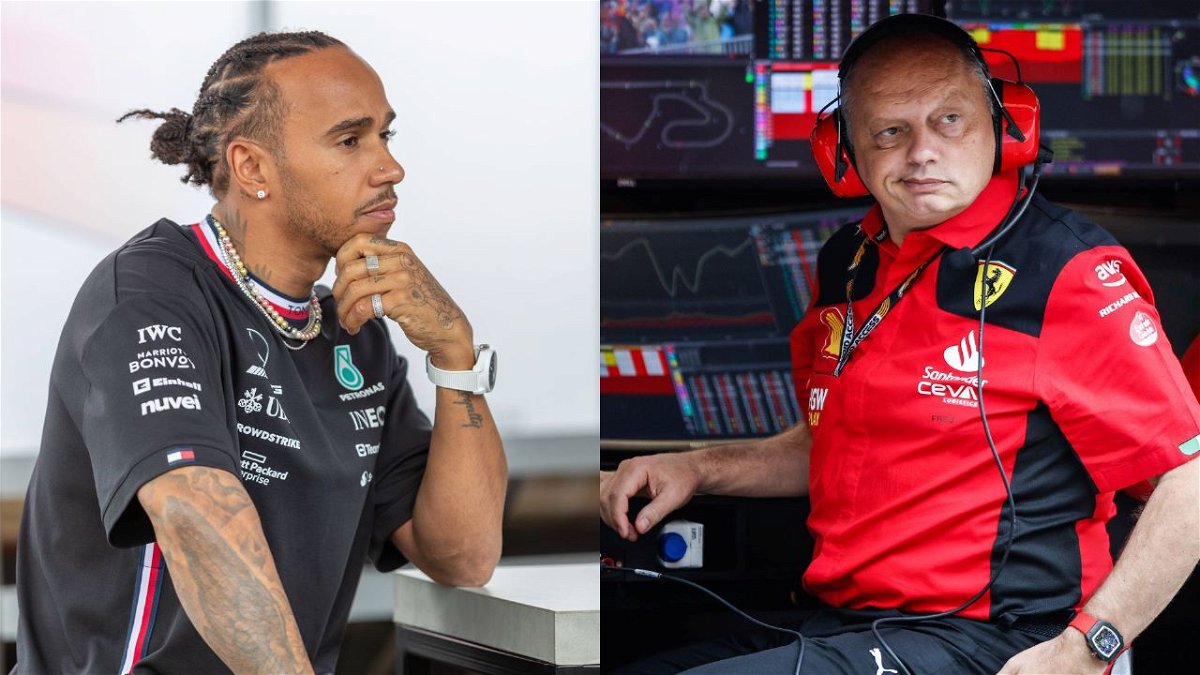 Lewis Hamilton and Frederic Vasseur