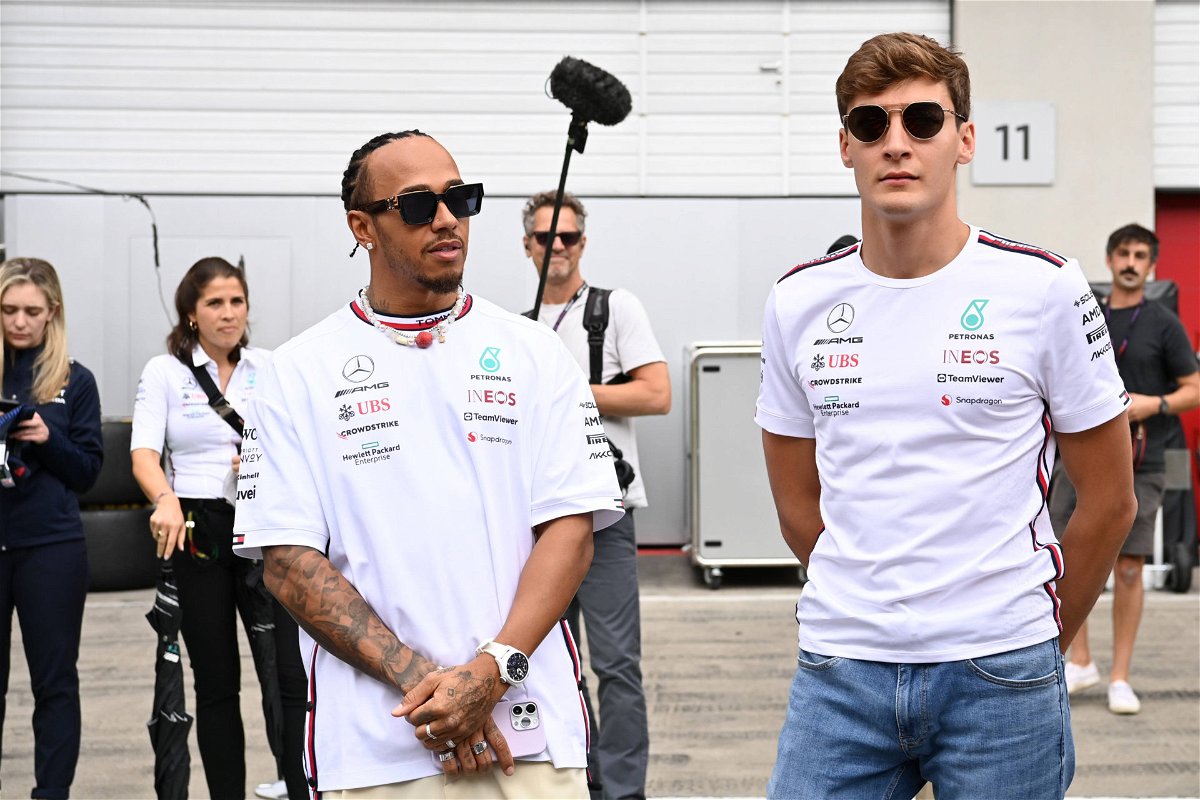 Lewis Hamilton and George Russell