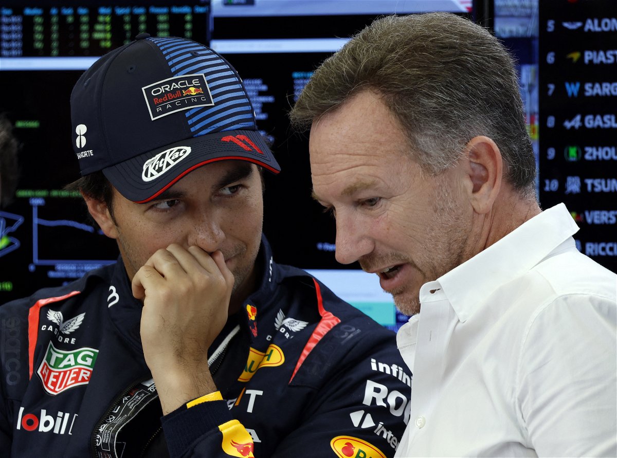 Sergio Perez and Christian Horner