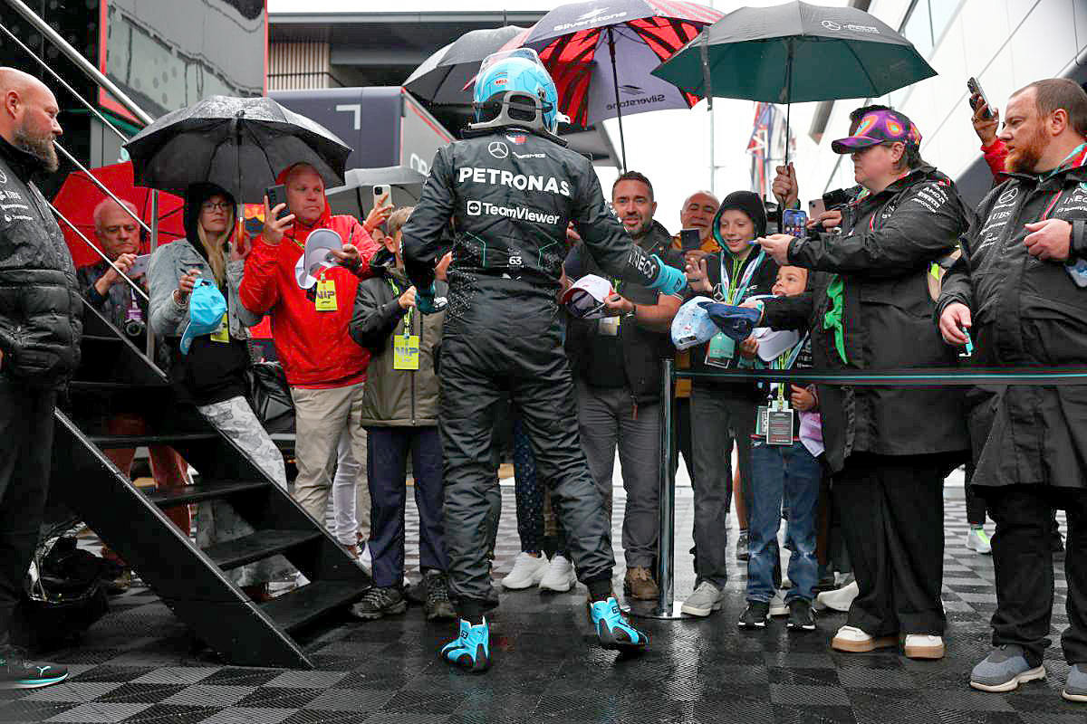 George Russell (GBR) Mercedes AMG F1. 06.07.2024. Formula 1 World Championship, Rd 12, British Grand Prix, Silverstone, England, Qualifying Day. - www.xpbimages.com, EMail: requests@xpbimages.com © Copyright: Coates / XPB Images
