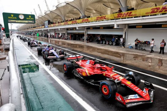 Charles Leclerc (MON) Ferrari SF-24 leaves the pits.
03.11.2024. Formula 1 World Championship, Rd 21, Brazilian Grand Prix, Sao Paulo, Brazil, Race Day.
- www.xpbimages.com, EMail: requests@xpbimages.com &copy; Copyright: Batchelor / XPB Images