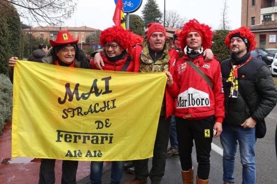 Ferrari and Lewis Hamilton (GBR) fans - Fiorano Modenese, Italy - www.xpbimages.com, EMail: requests@xpbimages.com &copy; Copyright:  XPB Images