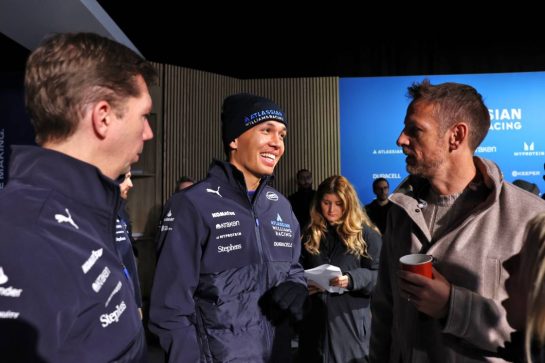 (L to R): James Vowles (GBR) Williams Racing Team Principal with Alexander Albon (THA) Williams Racing and Jenson Button (GBR) Sky Sports F1 Presenter / Williams Racing Senior Advisor.
Formula One World Championship, Atlassian Williams Racing FW47 Launch, Silverstone, England, Friday 14th February 2025.