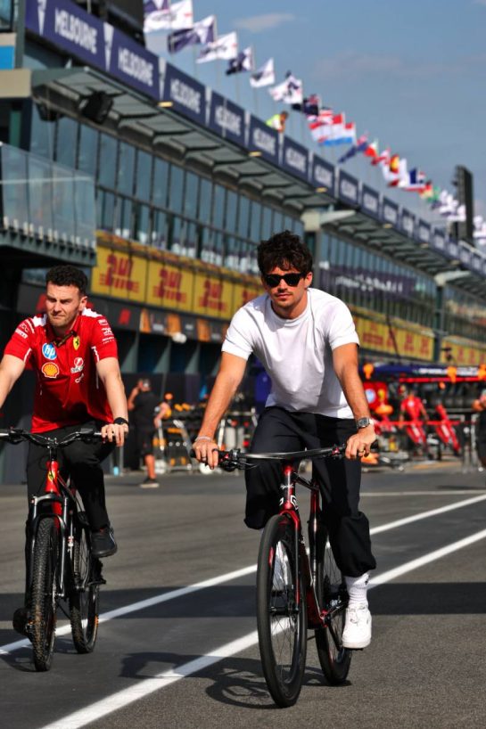 Charles Leclerc (MON) Ferrari rides the circuit.
12.03.2025. Formula 1 World Championship, Rd 1, Australian Grand Prix, Albert Park, Melbourne, Australia, Preparation Day.
- www.xpbimages.com, EMail: requests@xpbimages.com &copy; Copyright: Batchelor / XPB Images