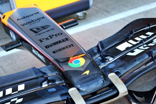 McLaren MCL39 nosecone.
03.07.2025. Formula 1 World Championship, Rd 12, British Grand Prix, Silverstone, England, Preparation Day.
- www.xpbimages.com, EMail: requests@xpbimages.com &copy; Copyright: Batchelor / XPB Images