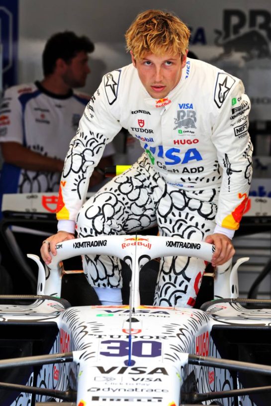 Liam Lawson (NZL) Racing Bulls VCARB 02.
03.07.2025. Formula 1 World Championship, Rd 12, British Grand Prix, Silverstone, England, Preparation Day.
 - www.xpbimages.com, EMail: requests@xpbimages.com &copy; Copyright: Rew / XPB Images
