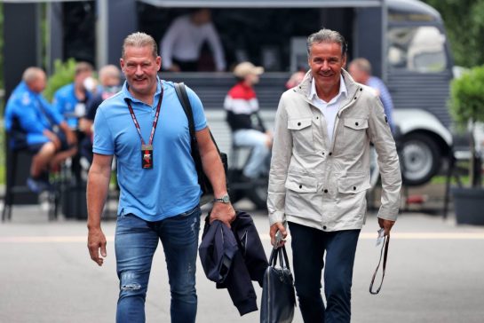 (L to R): Jos Verstappen (NLD) with Raymond Vermeulen (NLD) Driver Manager.
24.07.2025. Formula 1 World Championship, Rd 13, Belgian Grand Prix, Spa Francorchamps, Belgium, Preparation Day.
- www.xpbimages.com, EMail: requests@xpbimages.com © Copyright: Bearne / XPB Images