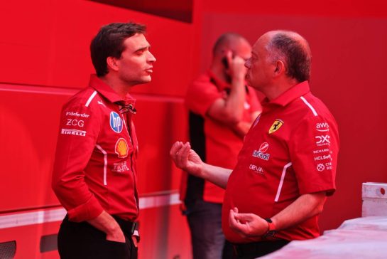 (L to R): Jerome d'Ambrosio (BEL) Ferrari Deputy Team Principal with Frederic Vasseur (FRA) Ferrari Team Principal.
31.07.2025. Formula 1 World Championship, Rd 14, Hungarian Grand Prix, Budapest, Hungary, Preparation Day.
- www.xpbimages.com, EMail: requests@xpbimages.com © Copyright: Moy / XPB Images