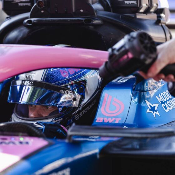 Aron in action with Alpine in Monza opening practice