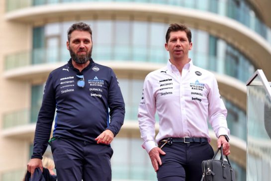 James Vowles (GBR) Atlassian Williams Racing Team Principal (Right).
18.09.2025. Formula 1 World Championship, Rd 17, Azerbaijan Grand Prix, Baku Street Circuit, Azerbaijan, Preparation Day.
- www.xpbimages.com, EMail: requests@xpbimages.com &copy; Copyright: Bearne / XPB Images
