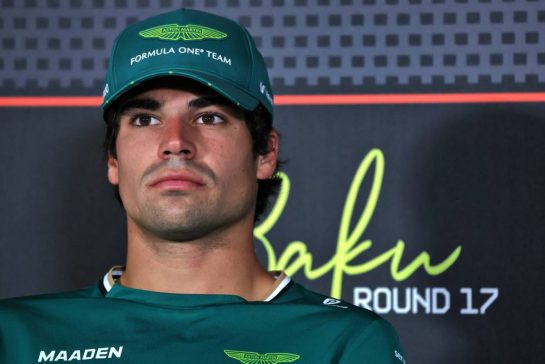 Lance Stroll (CDN) Aston Martin F1 Team in the FIA Press Conference.
18.09.2025. Formula 1 World Championship, Rd 17, Azerbaijan Grand Prix, Baku Street Circuit, Azerbaijan, Preparation Day.
 - www.xpbimages.com, EMail: requests@xpbimages.com &copy; Copyright: Rew / XPB Images