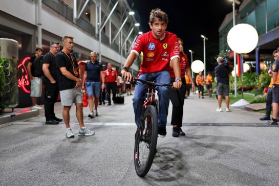 Charles Leclerc (MON) Ferrari.
02.10.2025. Formula 1 World Championship, Rd 18, Singapore Grand Prix, Marina Bay Street Circuit, Singapore, Preparation Day.
 - www.xpbimages.com, EMail: requests@xpbimages.com &copy; Copyright: Rew / XPB Images