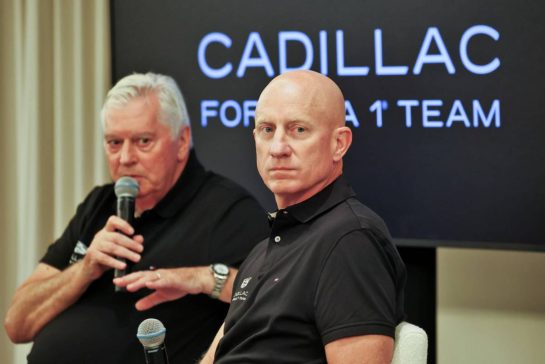 (L to R): Pat Symonds (GBR) Cadillac Formula 1 Team Executive Engineering Consultant; and Eric Warren (USA) Cadillac Vice President, Global Motorsports Competiton - Team Fireside Chat at the Fairmont Austin.
16.10.2025. Formula 1 World Championship, Rd 19, United States Grand Prix, Austin, Texas, USA, Preparation Day.
- www.xpbimages.com, EMail: requests@xpbimages.com &copy; Copyright: Moy / XPB Images