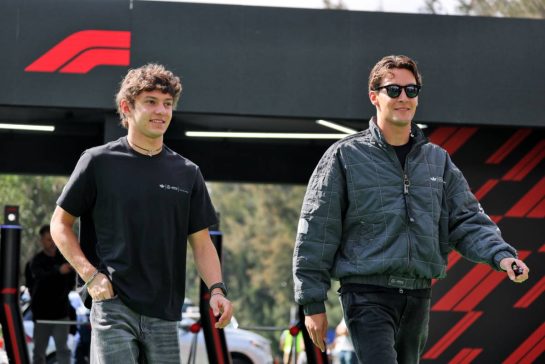 (L to R): Andrea Kimi Antonelli (ITA) Mercedes AMG F1 with George Russell (GBR) Mercedes AMG F1.
23.10.2025. Formula 1 World Championship, Rd 20, Mexican Grand Prix, Mexico City, Mexico, Preparation Day.
- www.xpbimages.com, EMail: requests@xpbimages.com © Copyright: Moy / XPB Images