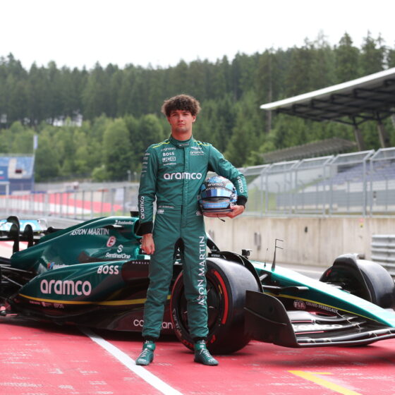 Aston Martin F1 junior Jak Crawford in action in FP1 in Mexico