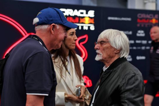 (L to R): Keith Sutton (GBR) with Bernie Ecclestone (GBR).
06.11.2025. Formula 1 World Championship, Rd 21, Brazilian Grand Prix, Sao Paulo, Brazil, Preparation Day.
 - www.xpbimages.com, EMail: requests@xpbimages.com &copy; Copyright: Rew / XPB Images
