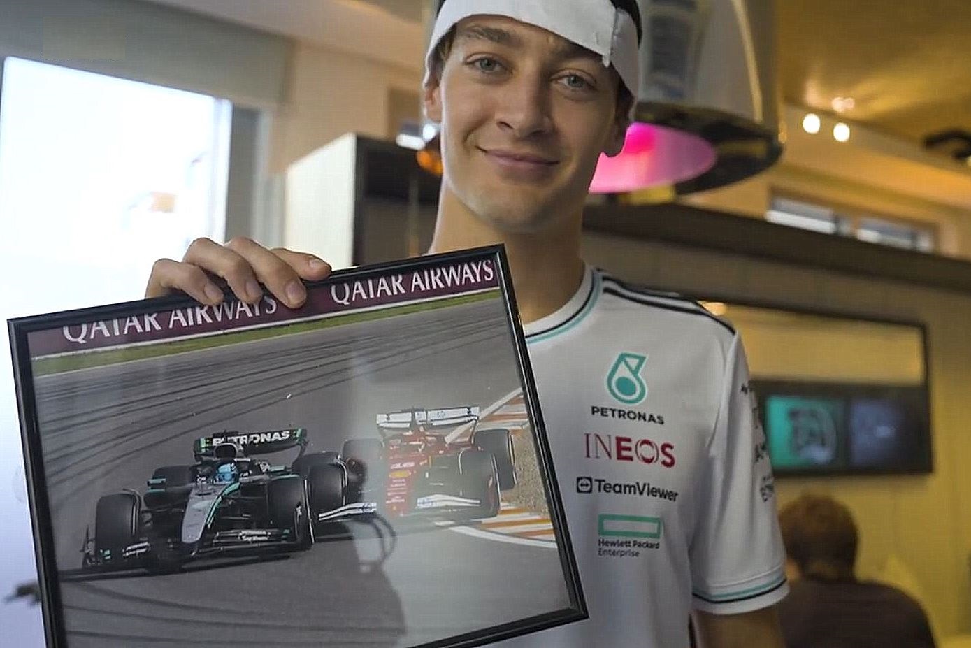 Leclerc’s ‘naughty’ Christmas gift leaves Russell ‘lost for words’