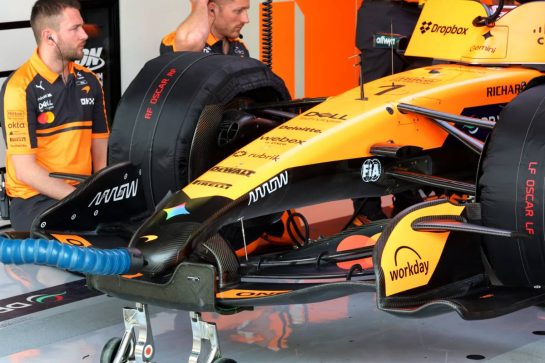 McLaren F1 Team MCL40 front wing.
12.02.2026. Formula 1 Testing, Bahrain Test One, Sakhir, Bahrain, Day Two.
- www.xpbimages.com, EMail: requests@xpbimages.com &copy; Copyright: Charniaux / XPB Images