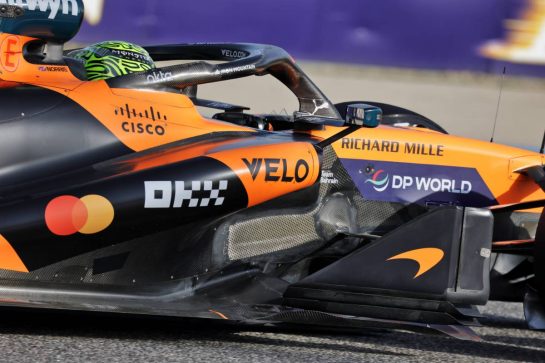 Lando Norris (GBR) McLaren F1 Team MCL40 - turning vane detail.
12.02.2026. Formula 1 Testing, Bahrain Test One, Sakhir, Bahrain, Day Two.
- www.xpbimages.com, EMail: requests@xpbimages.com &copy; Copyright: Moy / XPB Images