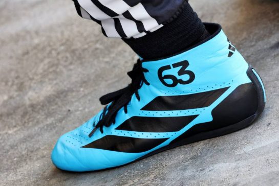 George Russell (GBR) Mercedes AMG Formula One Team - Adidas racing boot.
19.02.2026. Formula 1 Testing, Bahrain Test Two, Sakhir, Bahrain, Day Two.
- www.xpbimages.com, EMail: requests@xpbimages.com © Copyright: Charniaux / XPB Images