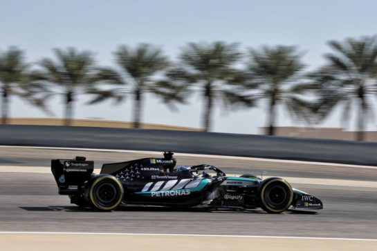George Russell (GBR) Mercedes AMG Formula One Team W17.
19.02.2026. Formula 1 Testing, Bahrain Test Two, Sakhir, Bahrain, Day Two.
- www.xpbimages.com, EMail: requests@xpbimages.com © Copyright: Moy / XPB Images