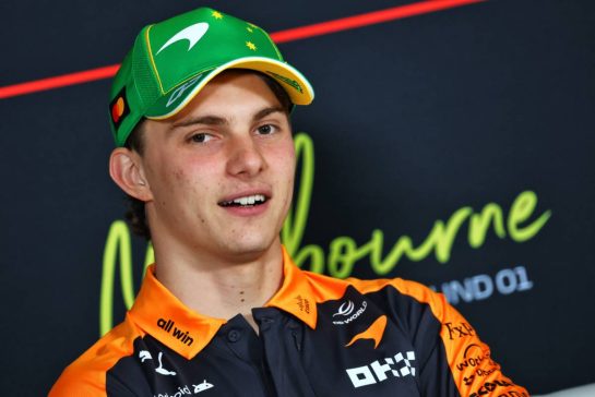 Oscar Piastri (AUS) McLaren F1 Team in the FIA Press Conference.
05.03.2026. Formula 1 World Championship, Rd 1, Australian Grand Prix, Albert Park, Melbourne, Australia, Preparation Day.
- www.xpbimages.com, EMail: requests@xpbimages.com &copy; Copyright: Bearne / XPB Images