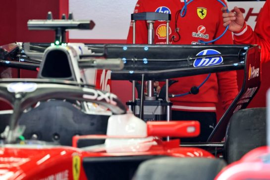 Scuderia Ferrari SF-26 - 'upside-down' rear wing.
12.03.2026. Formula 1 World Championship, Rd 2, Chinese Grand Prix, Shanghai, China, Preparation Day.
- www.xpbimages.com, EMail: requests@xpbimages.com © Copyright: Batchelor / XPB Images