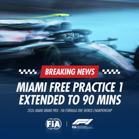 Miami Grand Prix Free Practice 1 extended to 90 mins