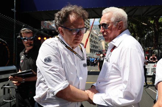 (L to R): Nicholas Tombazis (GRE) FIA Single Seater Director with Lawrence Stroll (CDN) Aston Martin F1 Team Investor on the grid.
07.06.2026. Formula 1 World Championship, Rd 6, Monaco Grand Prix, Monte Carlo, Monaco, Race Day.
- www.xpbimages.com, EMail: requests@xpbimages.com © Copyright: Batchelor / XPB Images