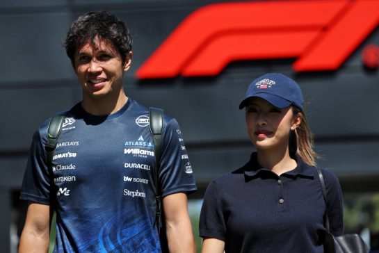 (L to R): Alexander Albon (THA) Williams F1 Team with his girlfriend Muni Lily He (CHN) Professional Golfer.
12.06.2026. Formula 1 World Championship, Rd 7, Barcelona-Catalunya Grand Prix, Barcelona, Spain, Practice Day.
- www.xpbimages.com, EMail: requests@xpbimages.com © Copyright: Rew / XPB Images