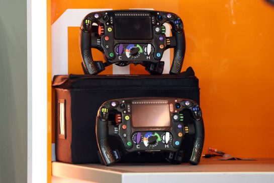 McLaren F1 Team MCL40 steering wheel.
12.06.2026. Formula 1 World Championship, Rd 7, Barcelona-Catalunya Grand Prix, Barcelona, Spain, Practice Day.
- www.xpbimages.com, EMail: requests@xpbimages.com © Copyright: Batchelor / XPB Images