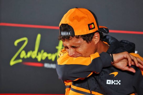 Lando Norris (GBR) McLaren F1 Team in the FIA Press Conference.
20.08.2026. Formula 1 World Championship, Rd 12, Dutch Grand Prix, Zandvoort, Netherlands, Preparation Day.
- www.xpbimages.com, EMail: requests@xpbimages.com &copy; Copyright: Bearne / XPB Images