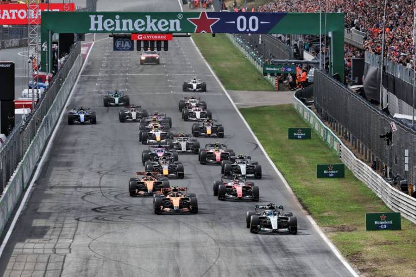 Dutch GP: Russell dominates Sprint race from Leclerc and Norris