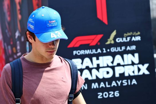 Franco Colapinto (ARG) Alpine F1 Team.
01.10.2026. Formula 1 World Championship, Rd 16, Bahrain Grand Prix, Sepang, Malaysia, Preparations Day.
- www.xpbimages.com, EMail: requests@xpbimages.com &copy; Copyright: Bearne / XPB Images