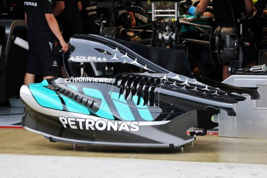 Mercedes AMG Formula One Team W17 engine cover.
01.10.2026. Formula 1 World Championship, Rd 16, Bahrain Grand Prix, Sepang, Malaysia, Preparations Day.
- www.xpbimages.com, EMail: requests@xpbimages.com &copy; Copyright: Batchelor / XPB Images
